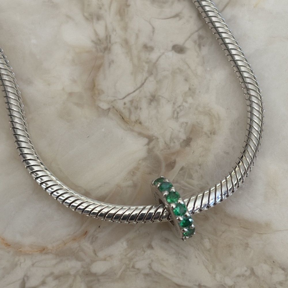 Michael Hill 925 Sterling Silver & Emerald Charm Bead